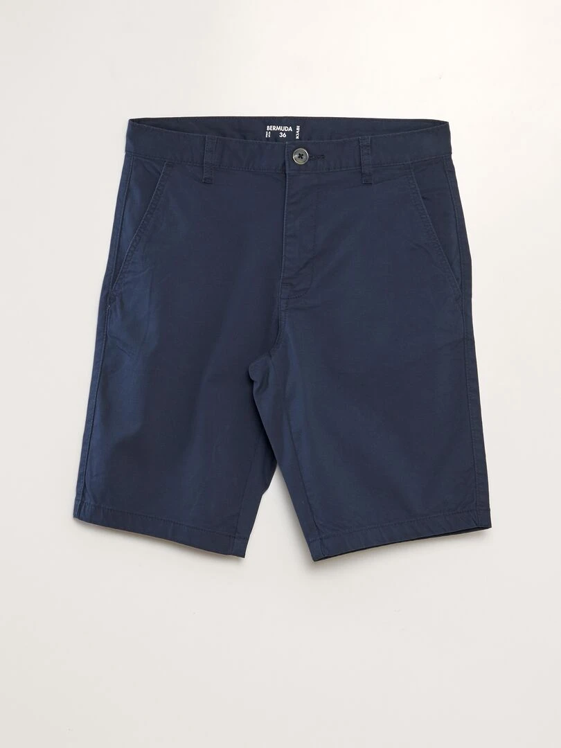Bermuda chino uni bleu marine