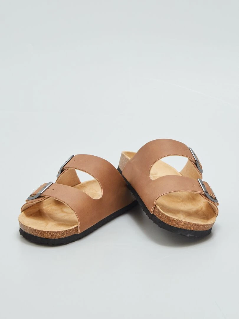 Mules avec boucles métalliques   MARRON