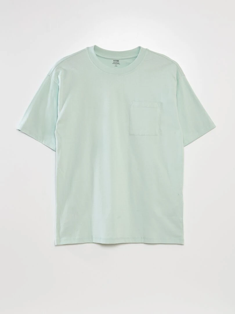 Tee shirt uni coupe large bleu