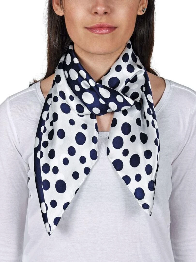 Carré de soie Premium Ofana   Bleu marine