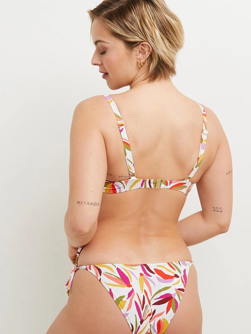 Maillot de bain emboitant coulisse Maya RougeGorge Lingerie Blanc Multicolore