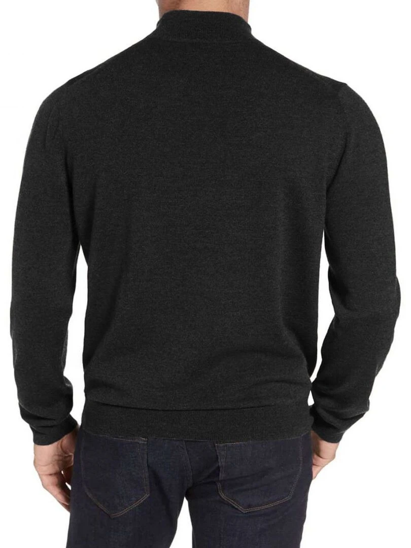Pull en laine col cheminé Kebello gris anthracite