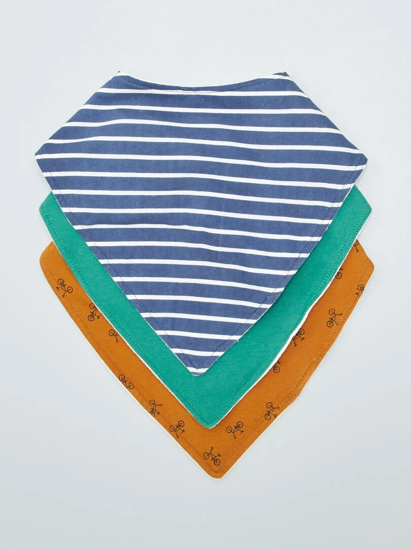 Lot de 3 bavoirs en triangle So Easy Multicolore