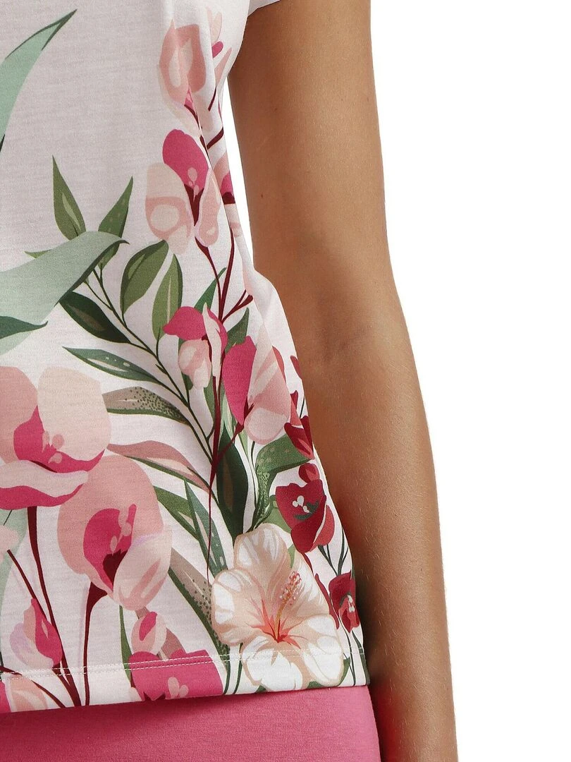 Pyjama pantalon palazzo t shirt Let It Grow   Rose