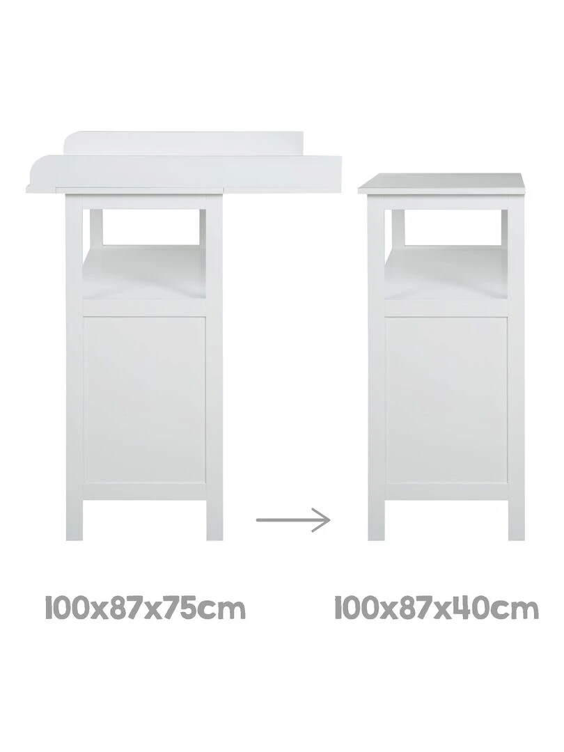 ROBA Commode à langer "Hamburg" à 2 Tiroirs + 2 boîtes de rangement – gris   Blanc