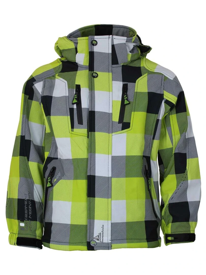 Blouson softshell garçon ECINA PEAK MOUNTAIN Vert anis