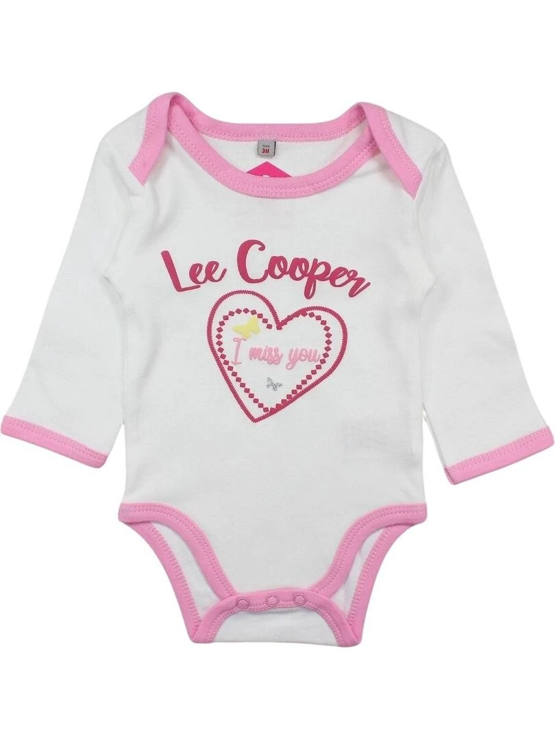 Lee Cooper   Lot de 2 bodys bébé fille en coton   Bleu
