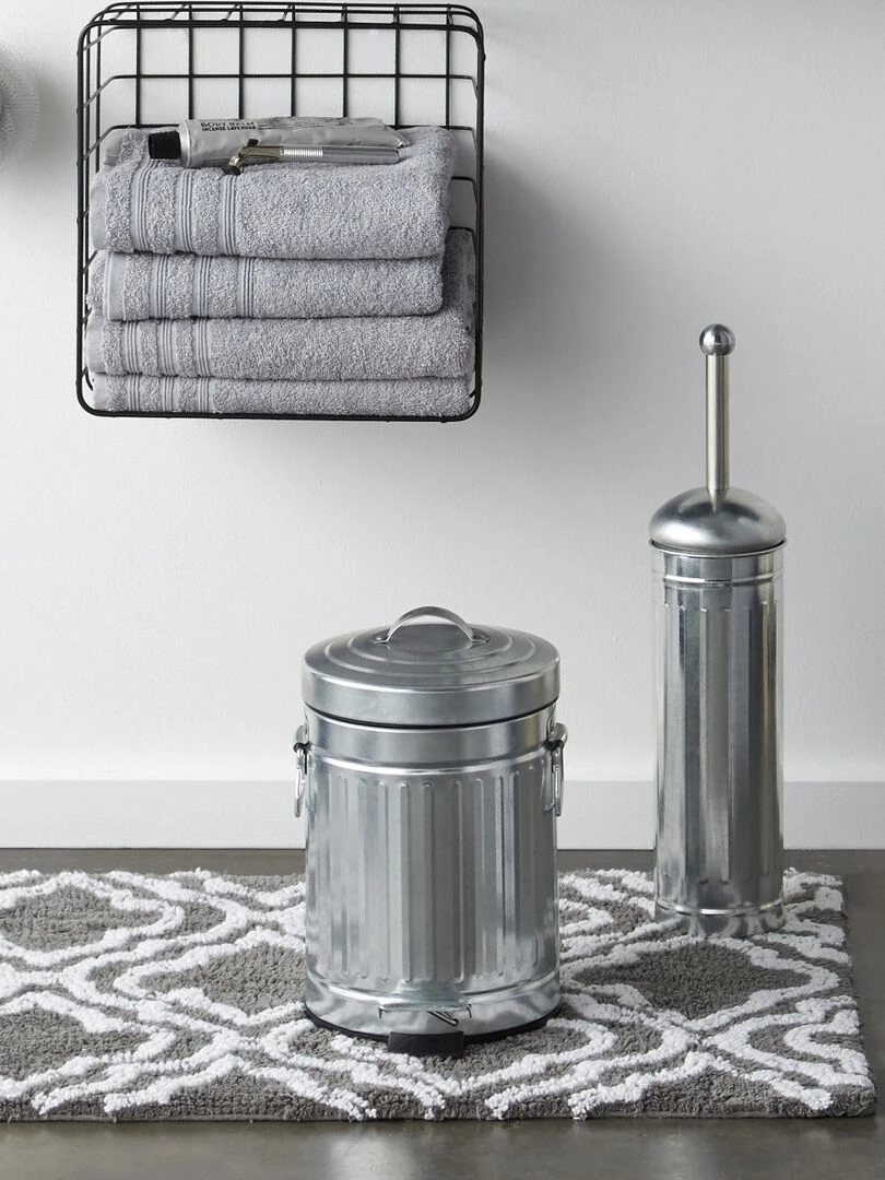 Poubelle à pédale 3L en métal Gris