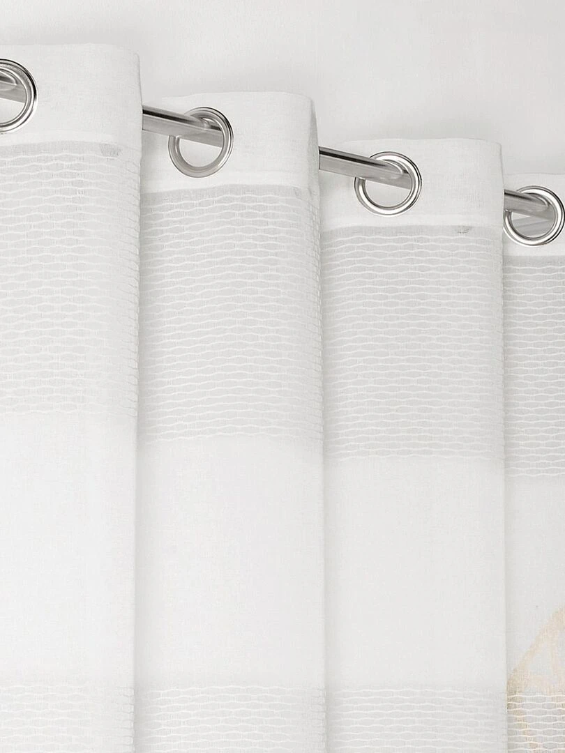 Voilage à rayures bayadères   Blanc