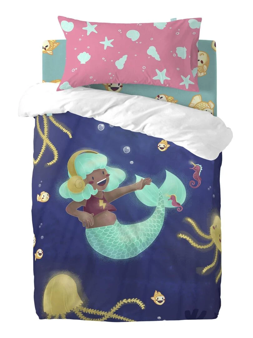 Taie d'oreiller Happy mermaid "Happyfriday" Multicolore