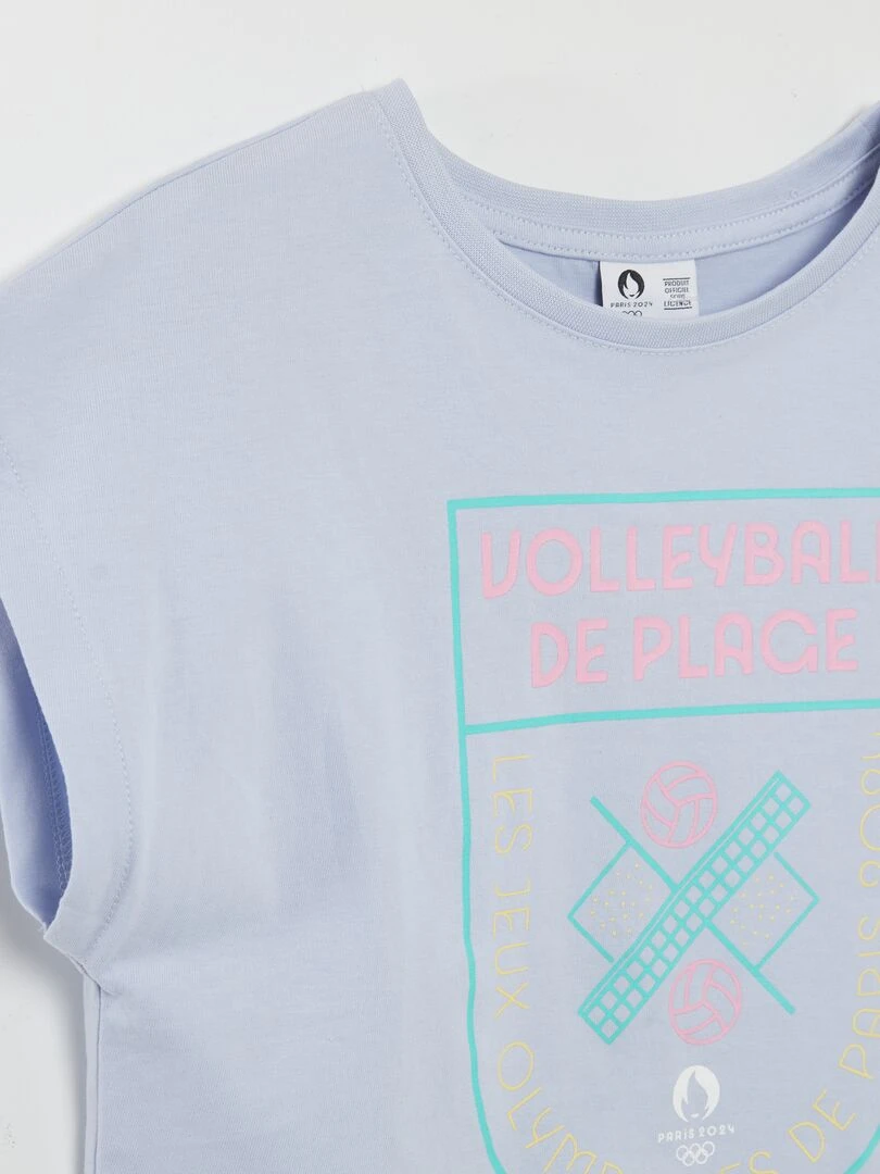 T shirt à col rond   Paris 2024   Bleu