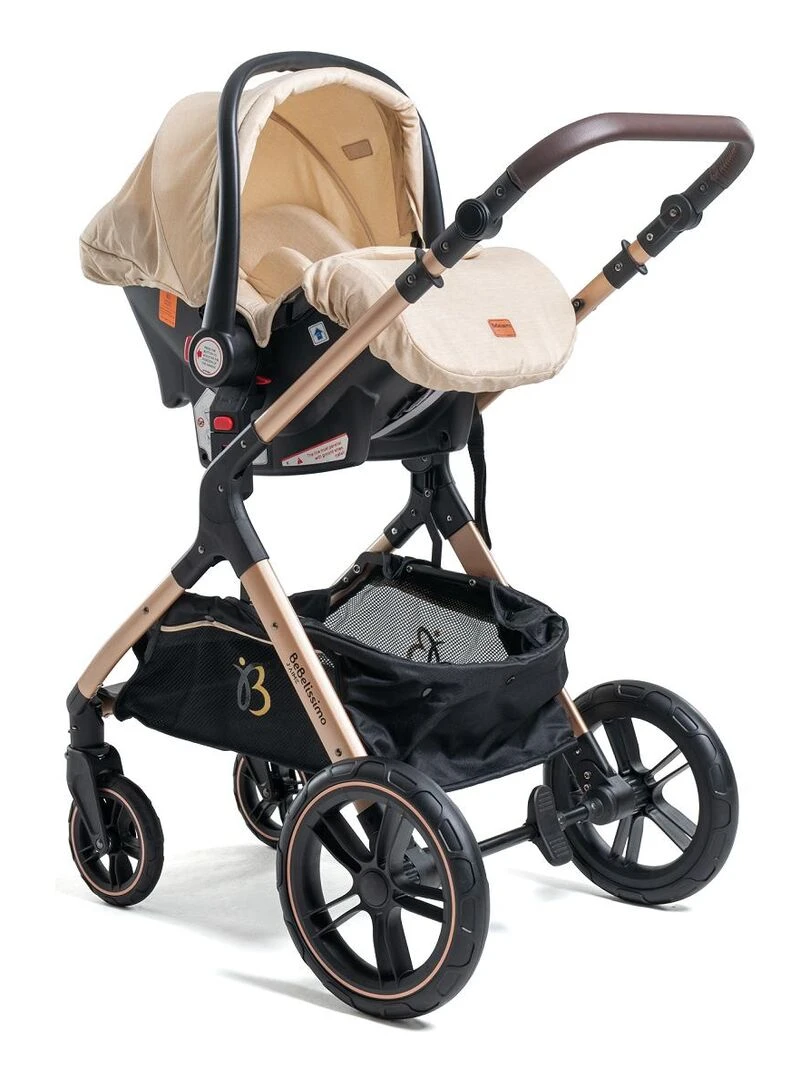 Poussette combinée trio 3 en 1   siège auto 0m – nacelle –  jusqu’à 22kg    beige   Premium   Beige