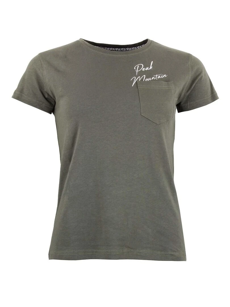 T shirt manches courtes femme AJOJO   Kaki