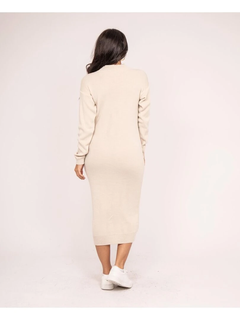 Robe pull longue ILIANCE Beige