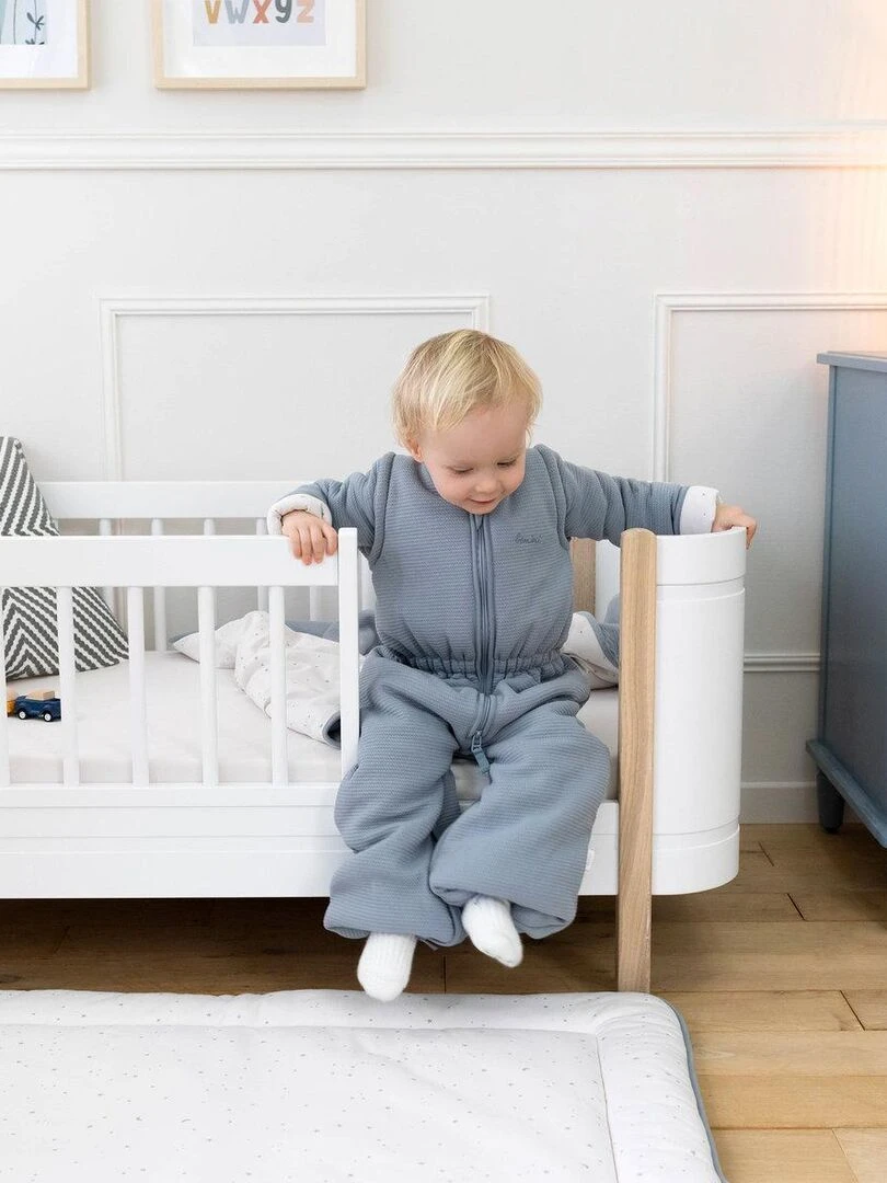 Gigoteuse naissance en coton blanc imprimé   SAUTHON   Blanc Bleu