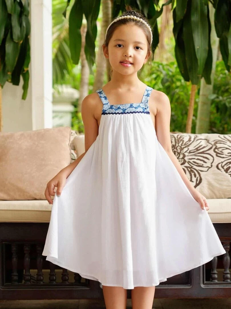 Robe cérémonie fleurs EMMA 'LA FAUTE A VOLTAIRE' Blanc