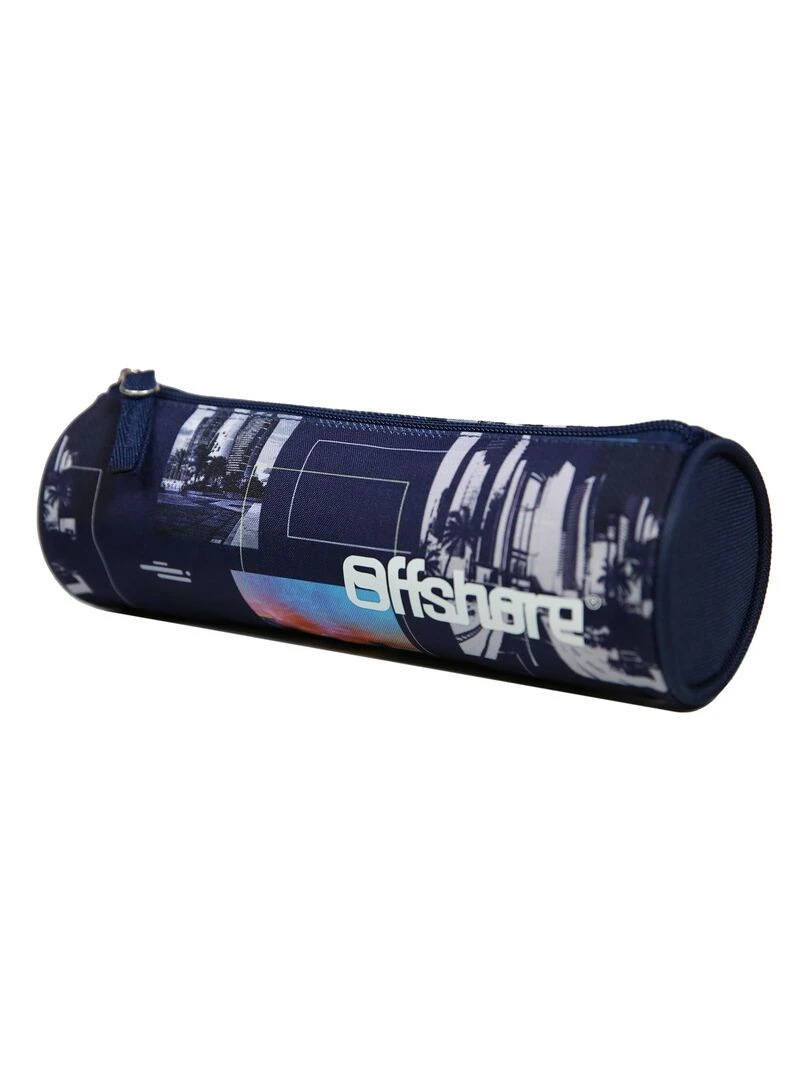 BAGTROTTER Trousse scolaire ronde Offshore Bleue Ville Gratte Ciel Bleu