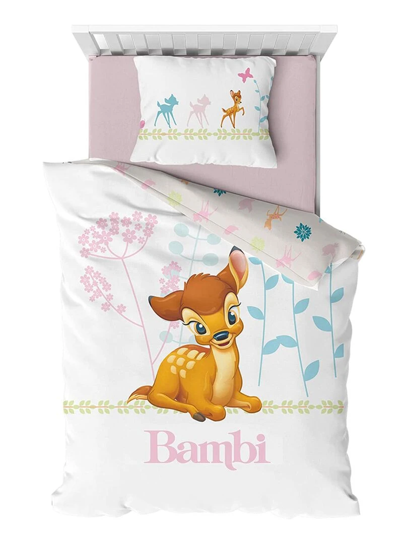 Parure de Lit Bébé Coton Bambi Rose