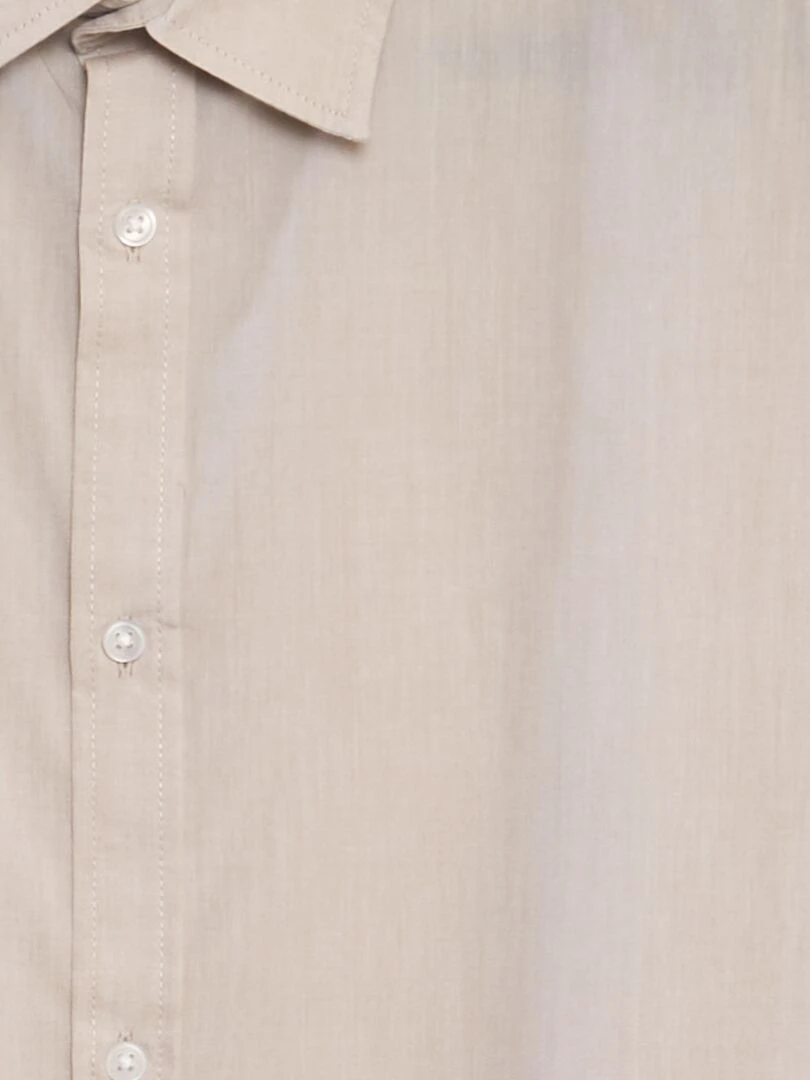 Chemise en popeline à manches courtes   Crème