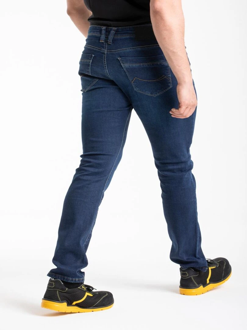 Jeans de travail coupe droite ajustée denim brossé stretch WORK0 'Rica Lewis'   Bleu