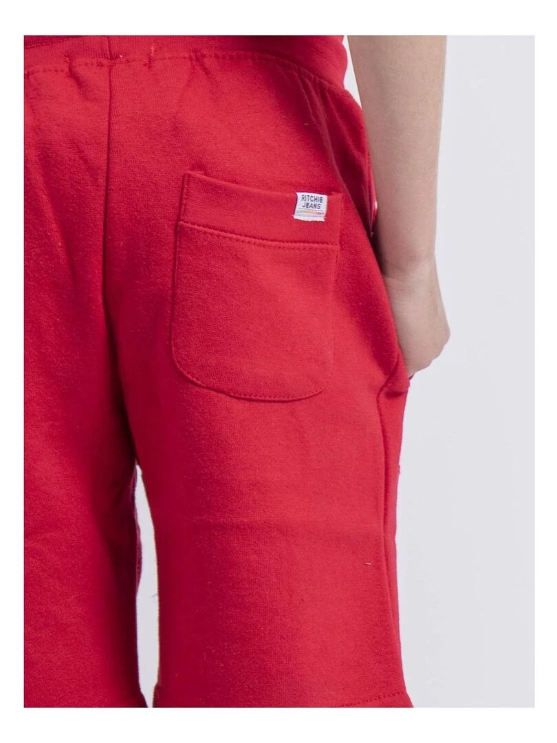 Bermuda molleton BIDMIN J   Rouge