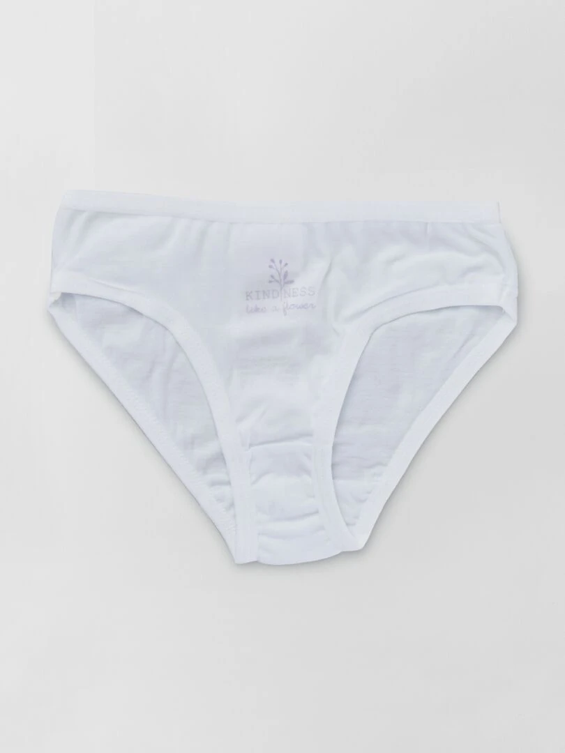 Lot de 7 culottes avec semainier   blanc