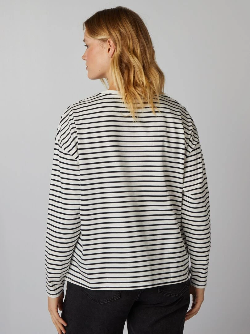 T shirt marinière   Noir