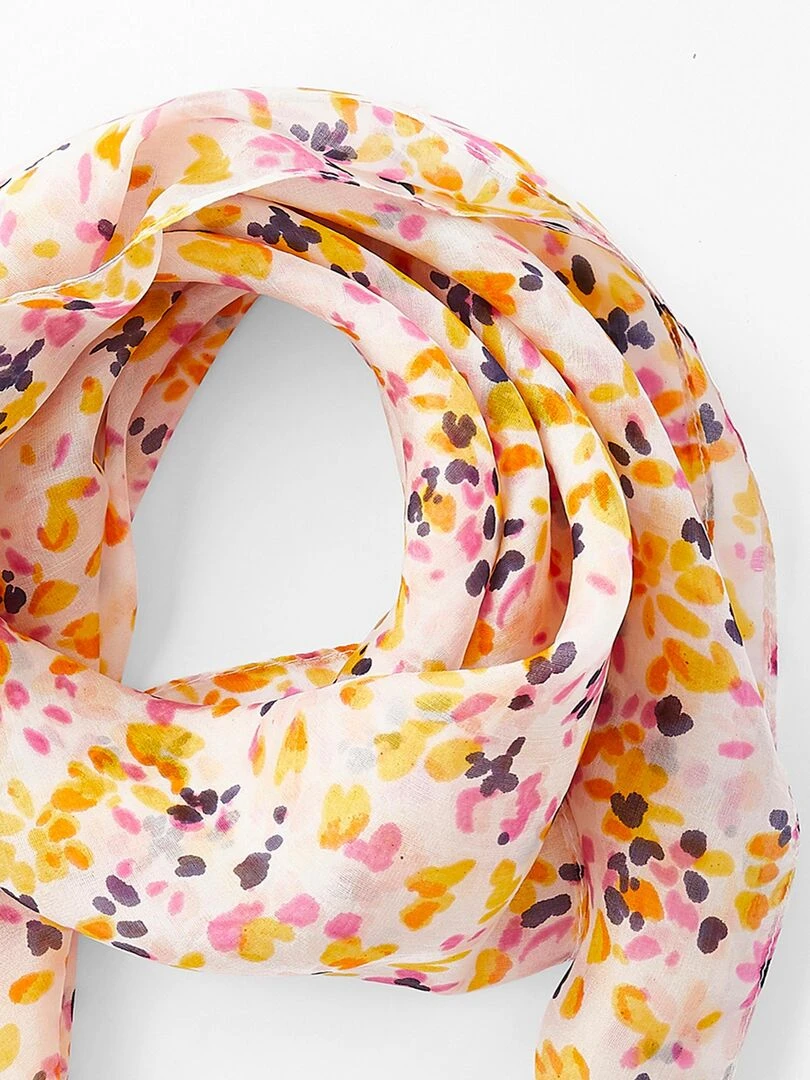 Foulard carré de soie Damart Jaune