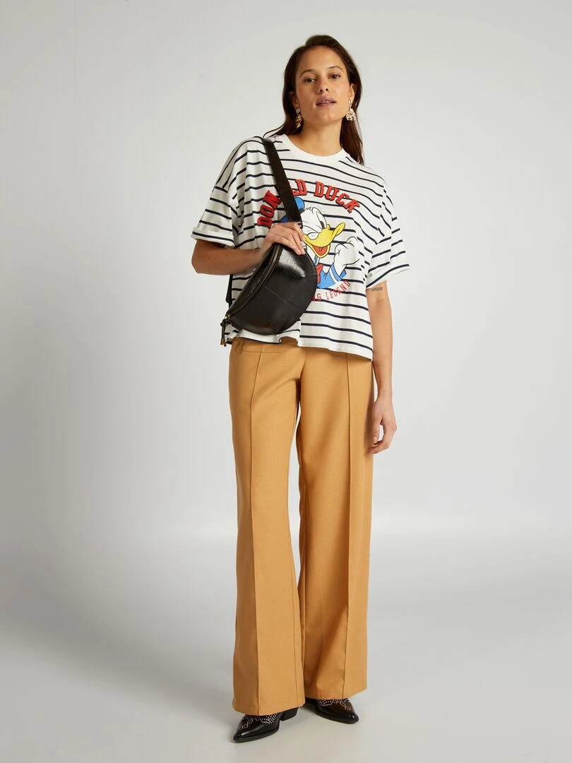 T shirt 'Donald Duck' de 'Disney' en coton Bleu marine/blanc