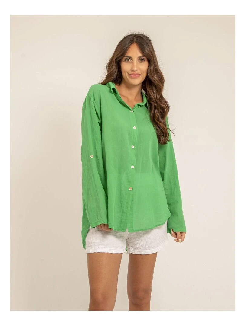 Chemise manches longues coton ORINE Vert