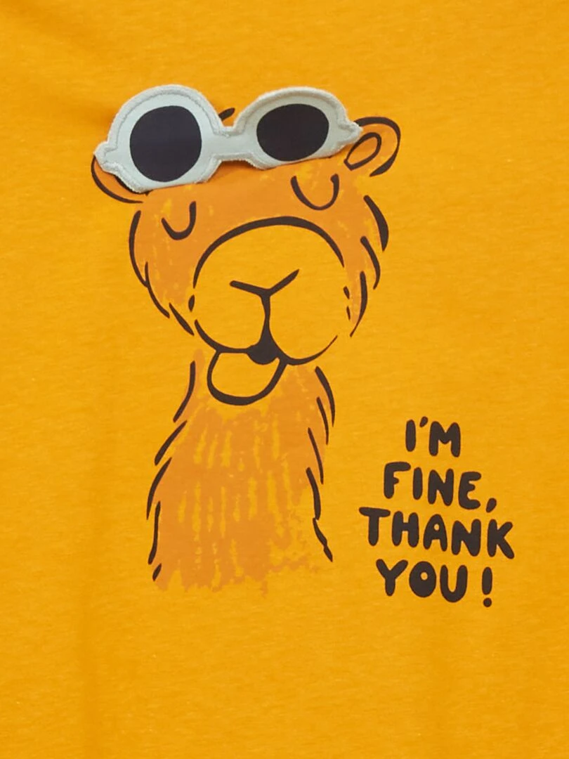 T shirt en jersey avec animation Jaune moutarde