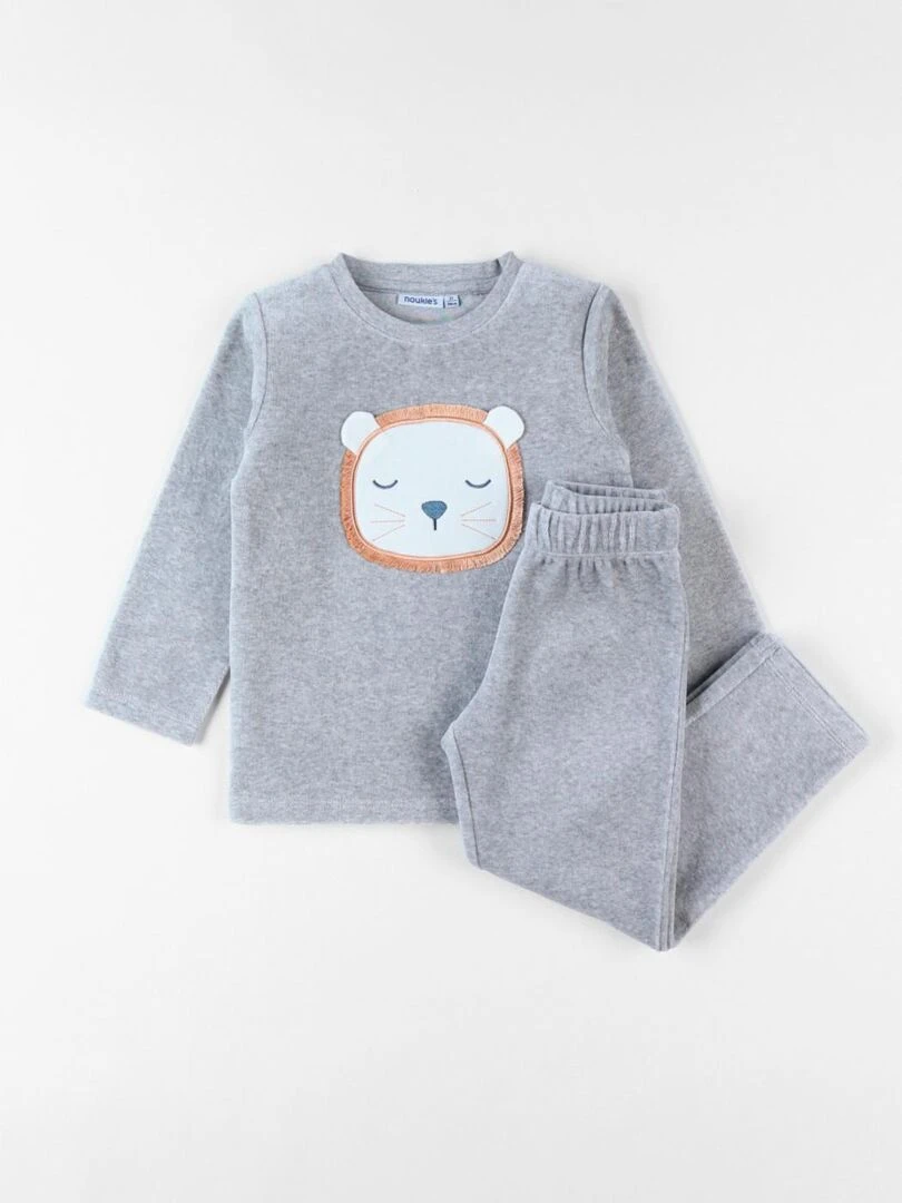 Pyjama 2 pièces Babou en velours chiné Noukie's Gris
