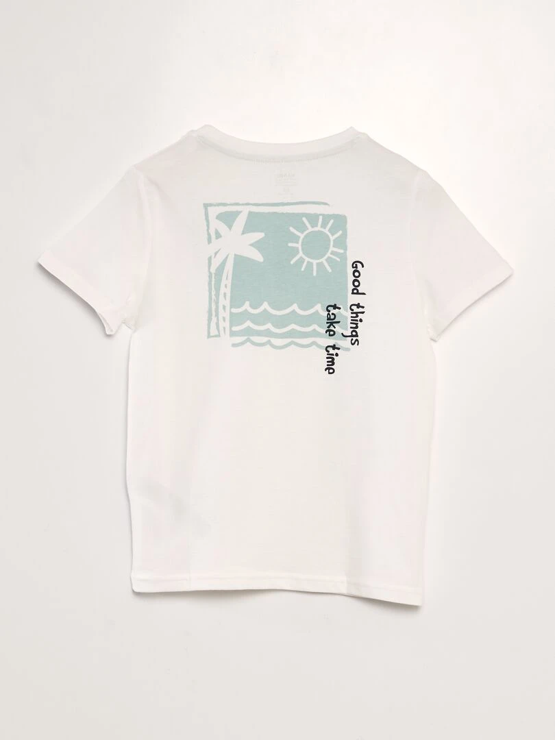 T shirt imprimé à messages Blanc