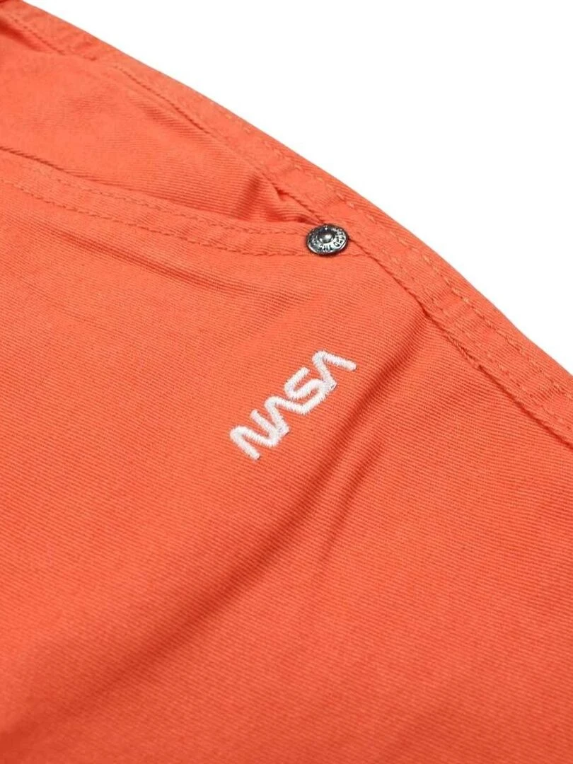Nasa   Bermuda garçon imprimé logo en coton   Orange
