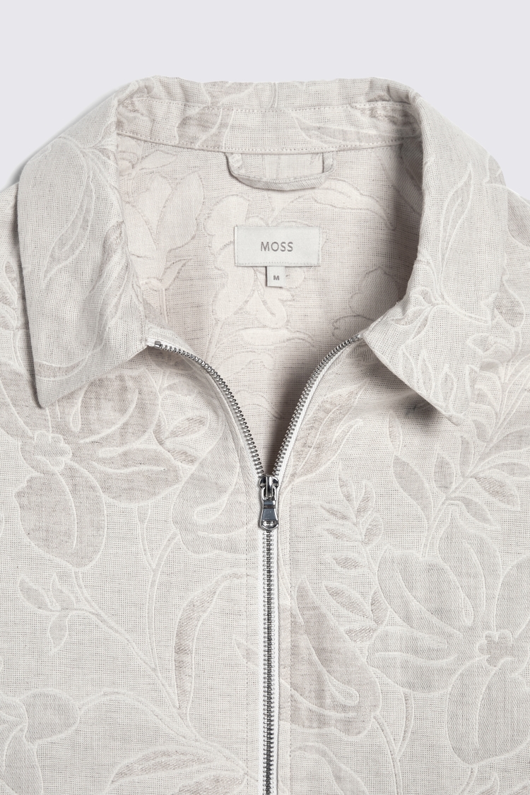 Oatmeal Floral Zip Bomber   Buy Online at Moss