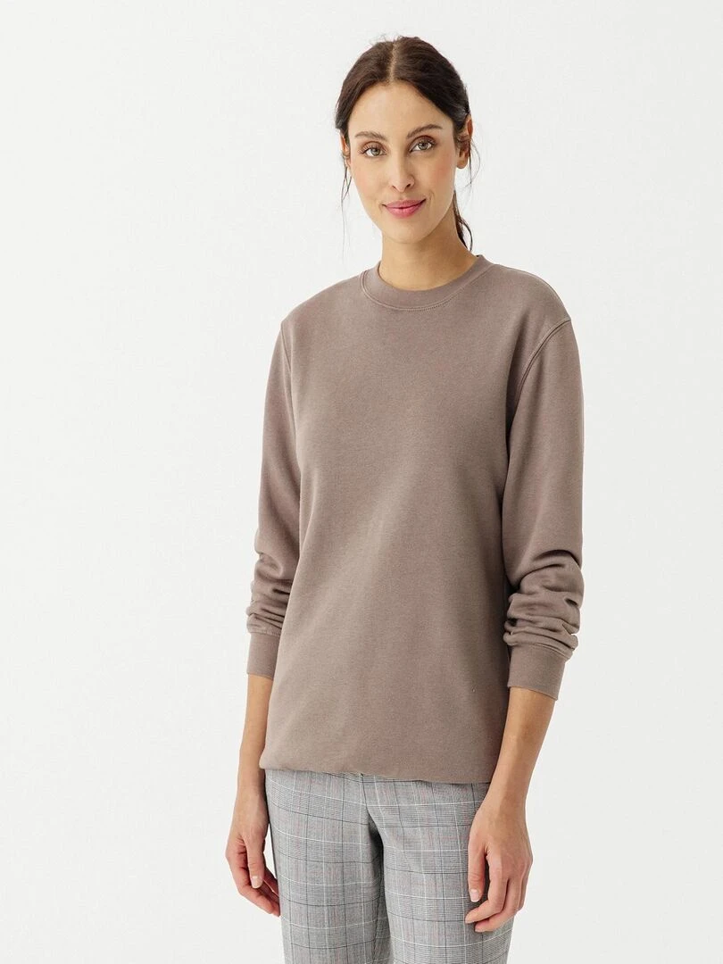 Sweat shirt en molleton Happy D. by Damart Taupe