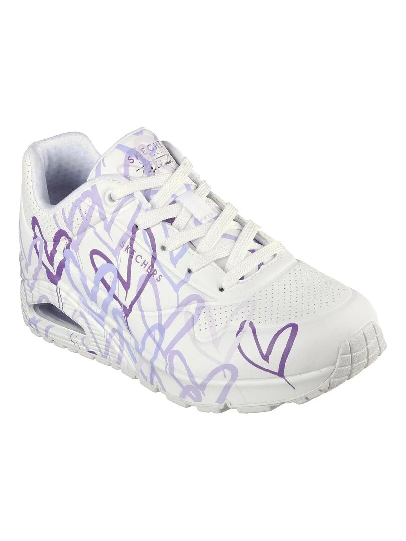 Basket à Lacets Skechers Uno Spread The Love   Blanc
