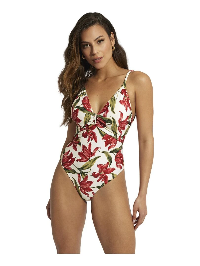 Maillot de bain une pièce triangle préformé Bahamas Ecru