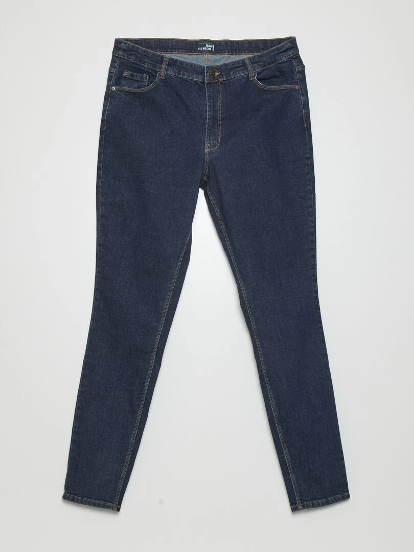 Jean slim à taille haute L34 Bleu