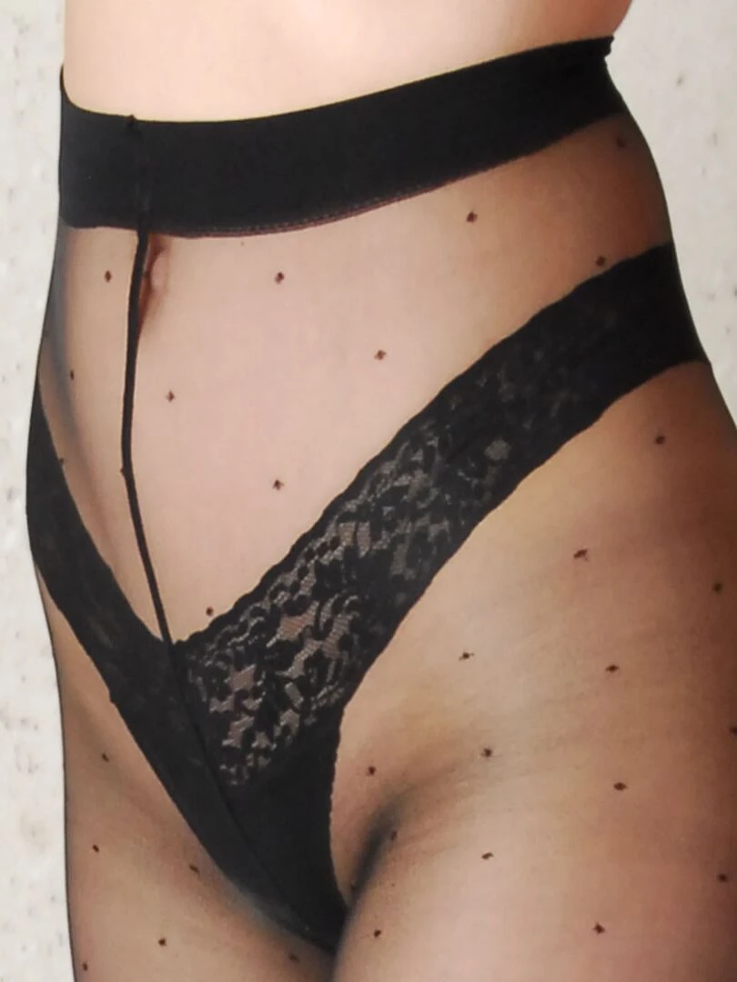 Sophia 20den Collants avec Petit Pois   Noir