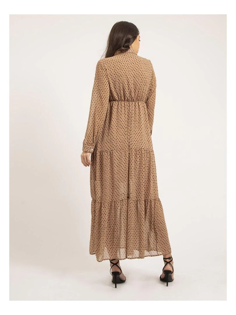 Robe longue motifs IDYANA Beige