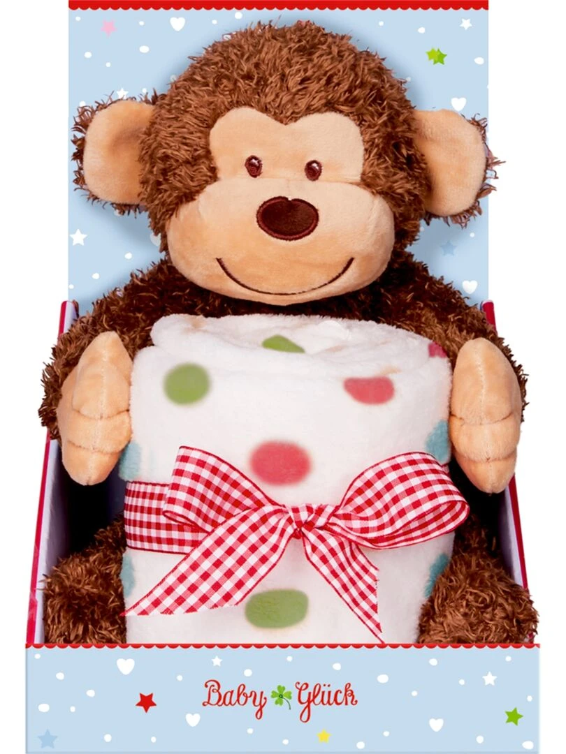 BabyGlück Ensemble cadeau singe en peluche et couverture   N/A