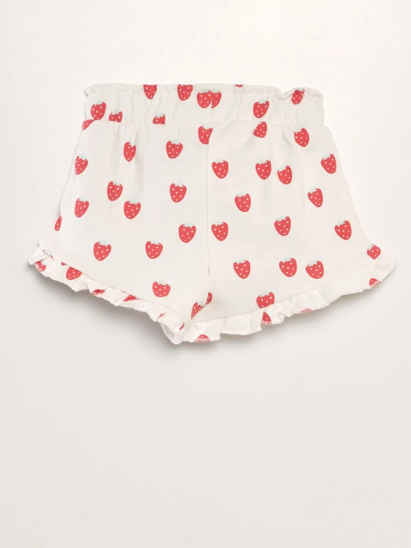 Short imprimé Blanc