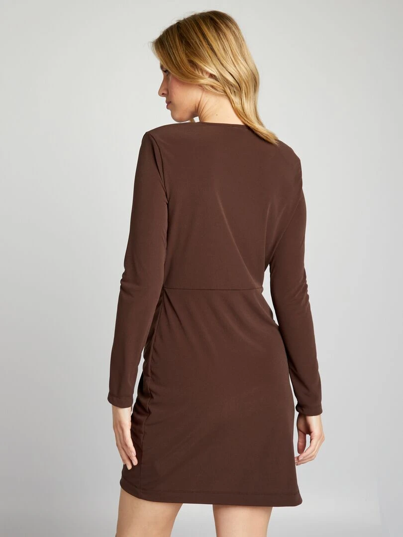 Robe drapée   Marron