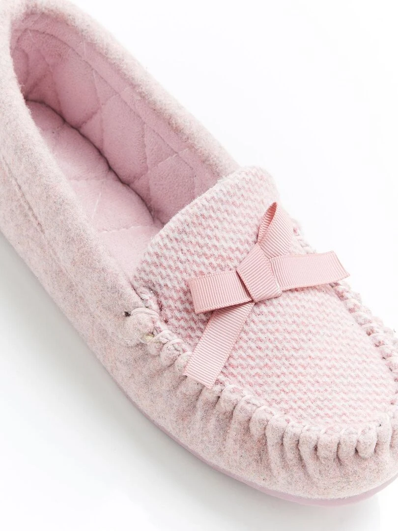 Pantoufles aspect feutre   Damart   Abricot