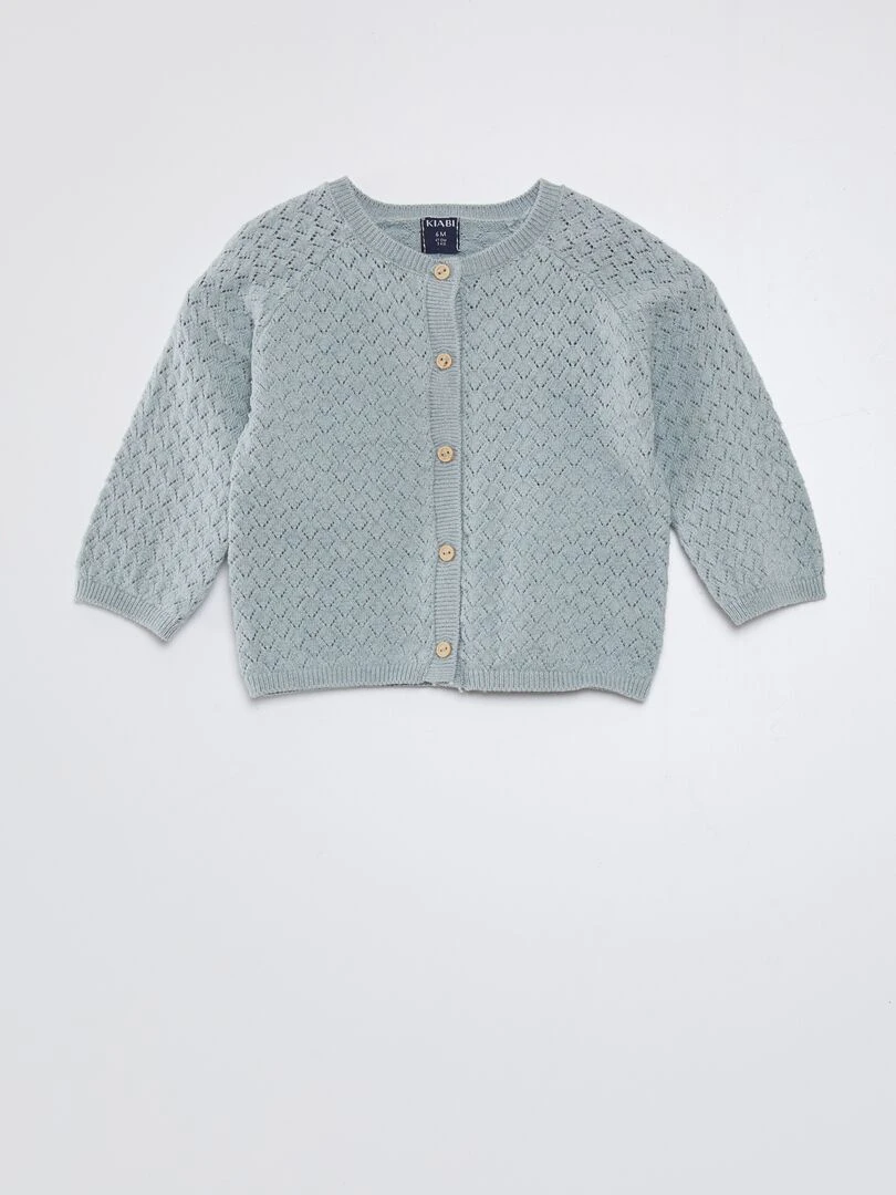 Gilet en maille fantaisie BLEU