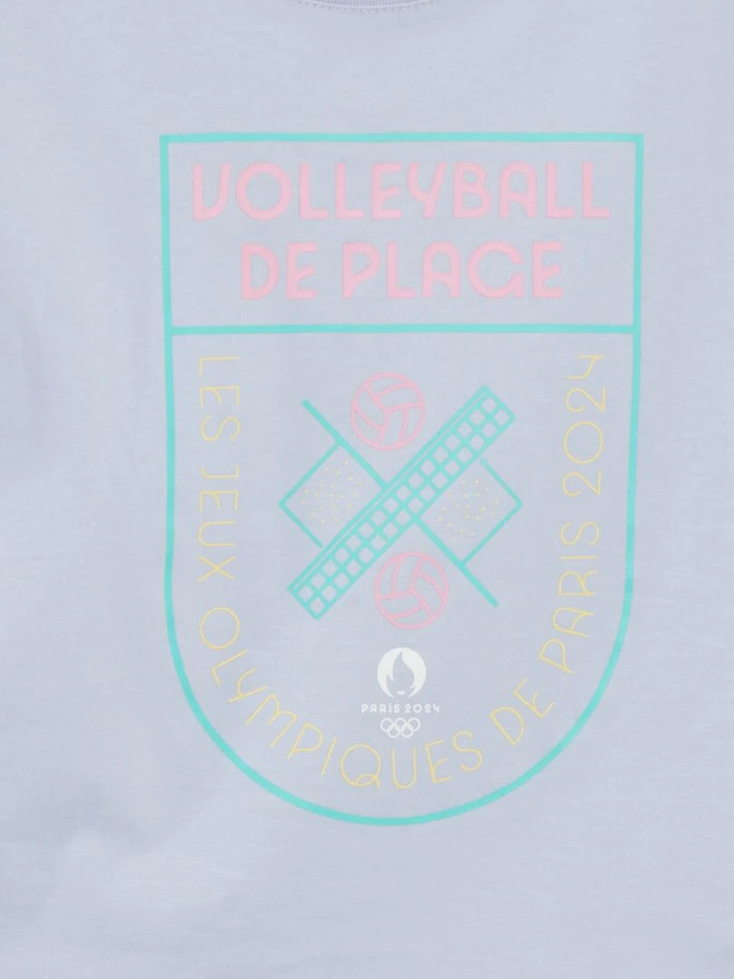 T shirt à col rond   Paris 2024   Bleu