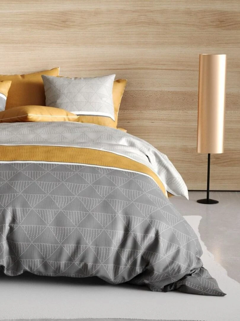 Housse de couette  Balmaz + taie(s) coton 57 fils   Gris