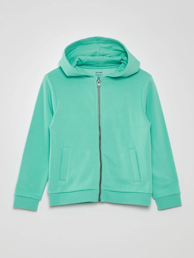 Sweat zippé à capuche Vert