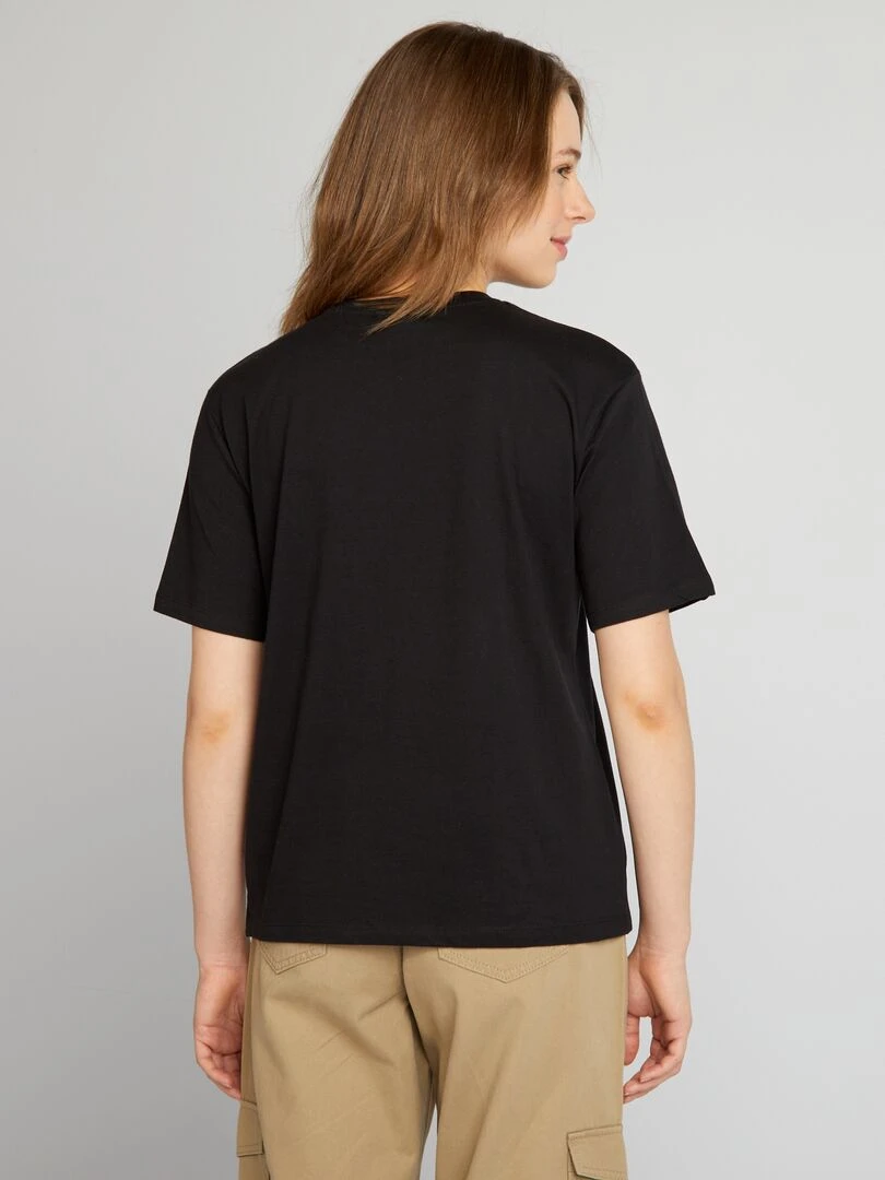 T shirt oversize à col rond 'Smiley'   noir